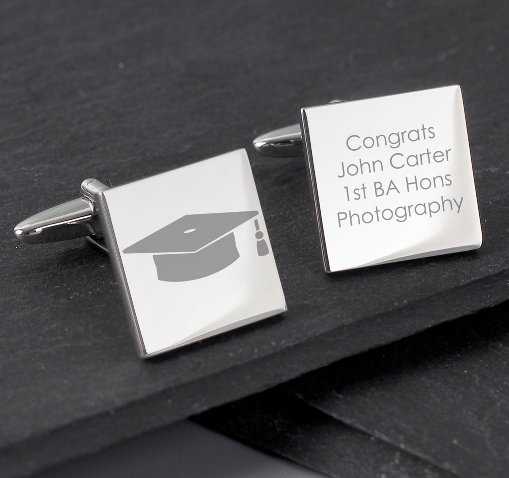 Personalised Graduation Square Cufflinks