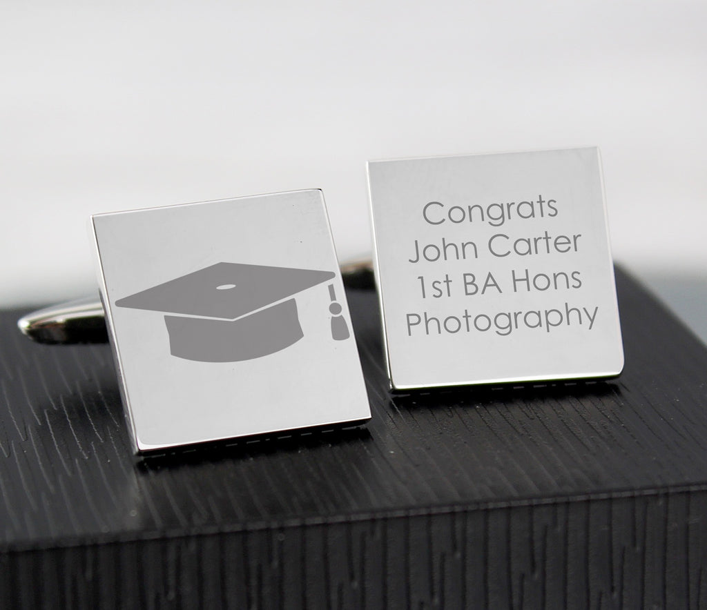 Personalised Graduation Square Cufflinks