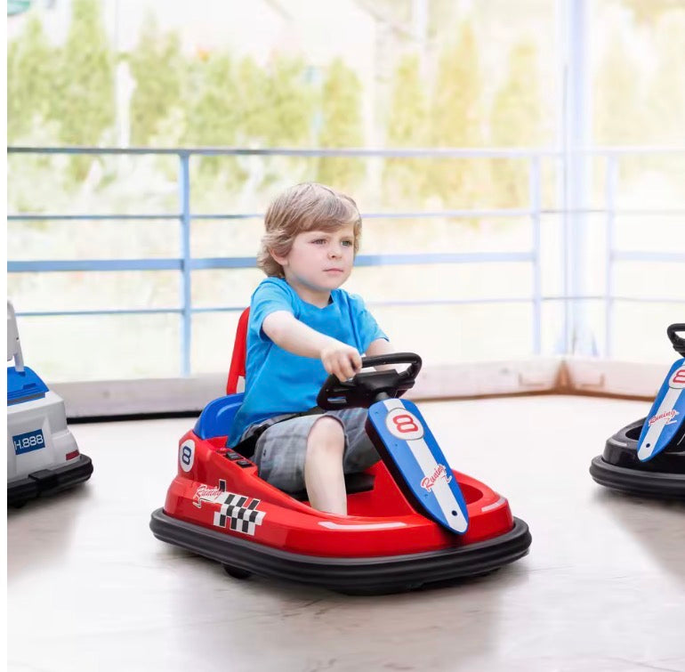 6V Kids Bumper Car, 360° Rotation Waltz Car w/ 2 Speeds