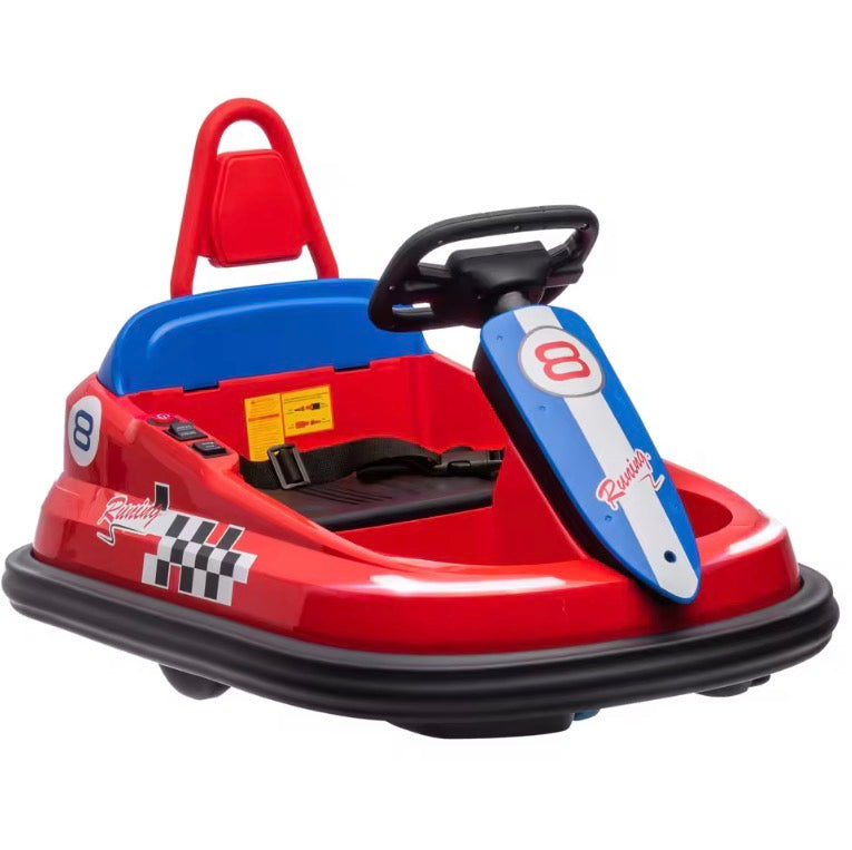 6V Kids Bumper Car, 360° Rotation Waltz Car w/ 2 Speeds
