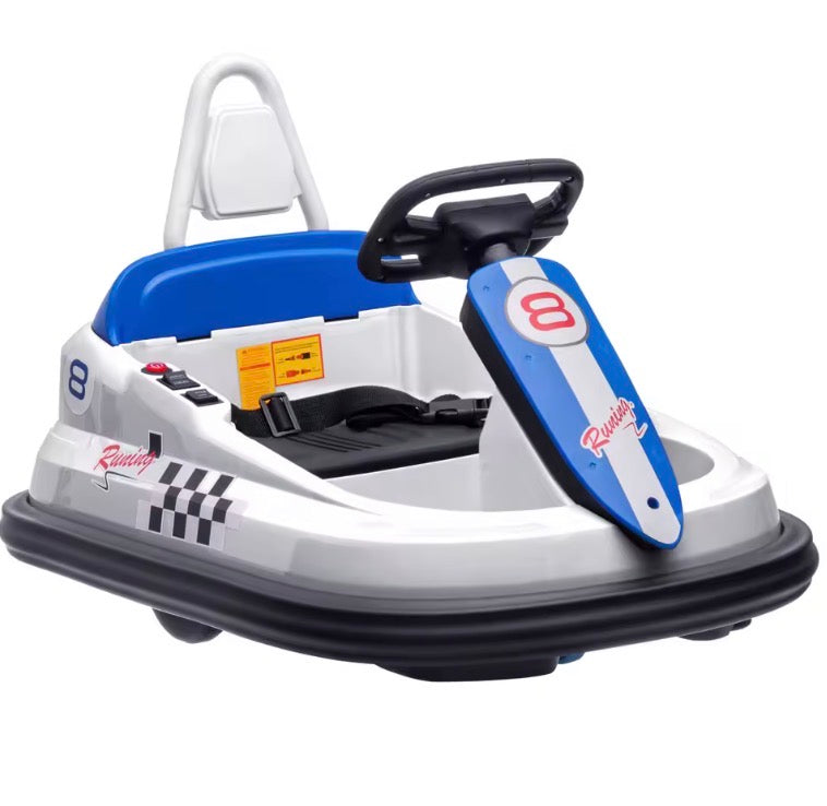 6V Kids Bumper Car, 360° Rotation Waltz Car w/ 2 Speeds