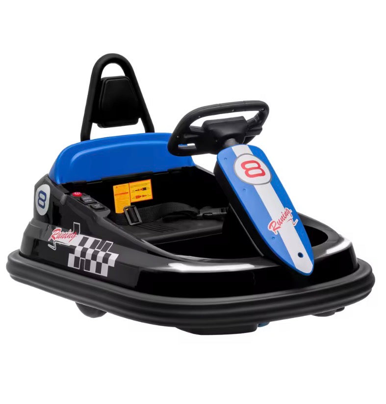 6V Kids Bumper Car, 360° Rotation Waltz Car w/ 2 Speeds