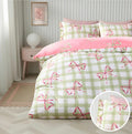 Bow Print Duvet Cover & Frill Edge Pillowcase Set