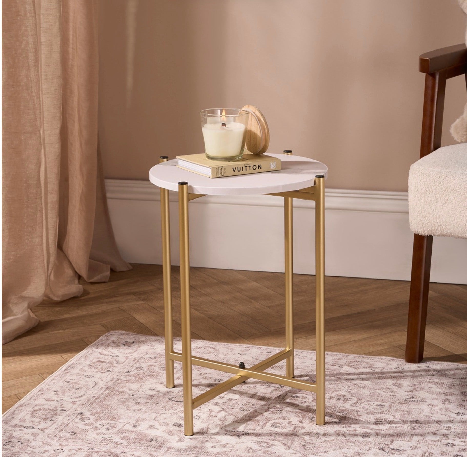 Marble Round Side Table