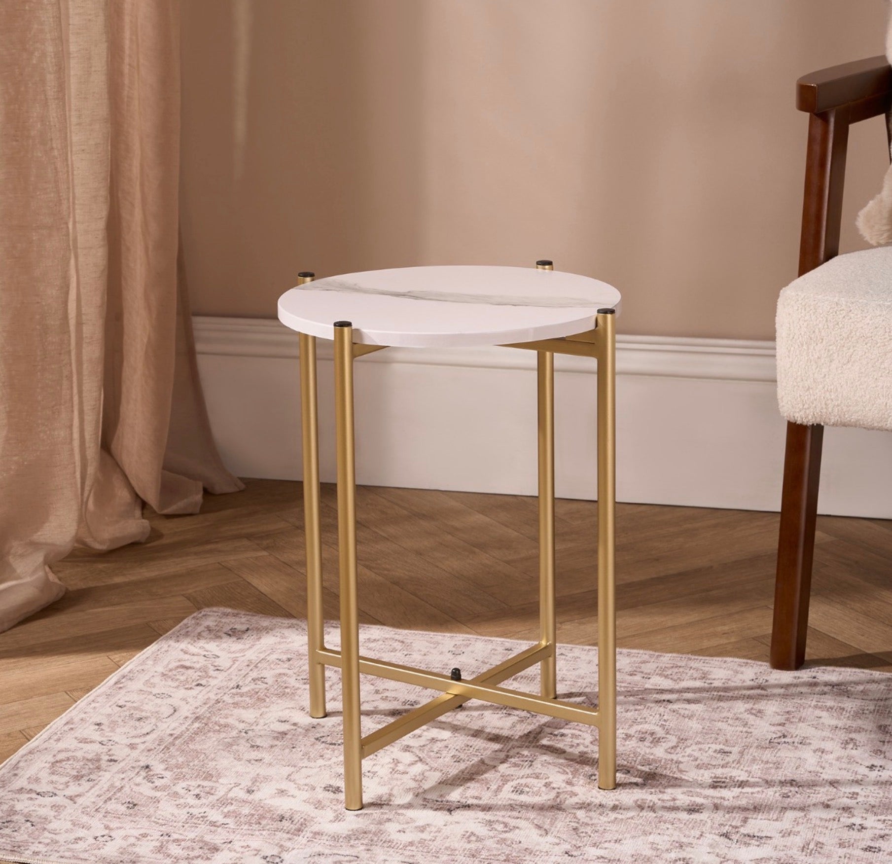 Marble Round Side Table