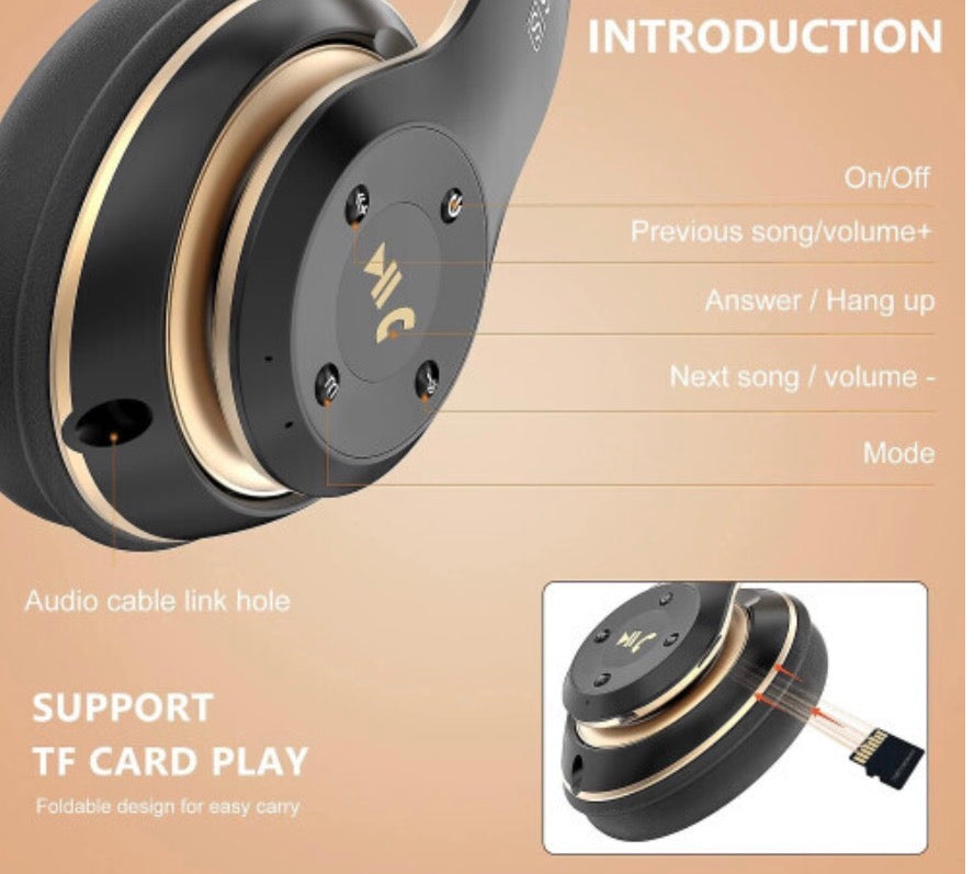 Wireless Headset Foldable Bluetooth Headphones