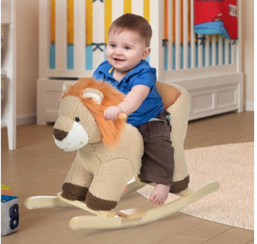 Kids Rocking Lion Plush Ride On