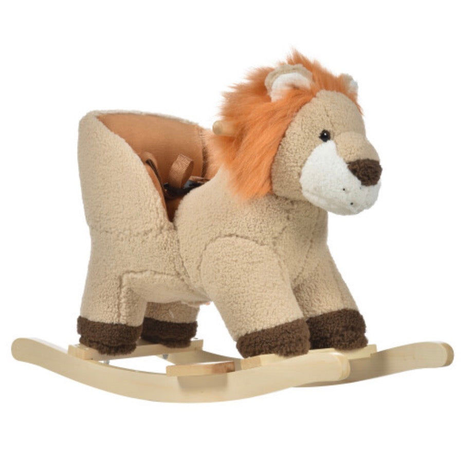 Kids Rocking Lion Plush Ride On