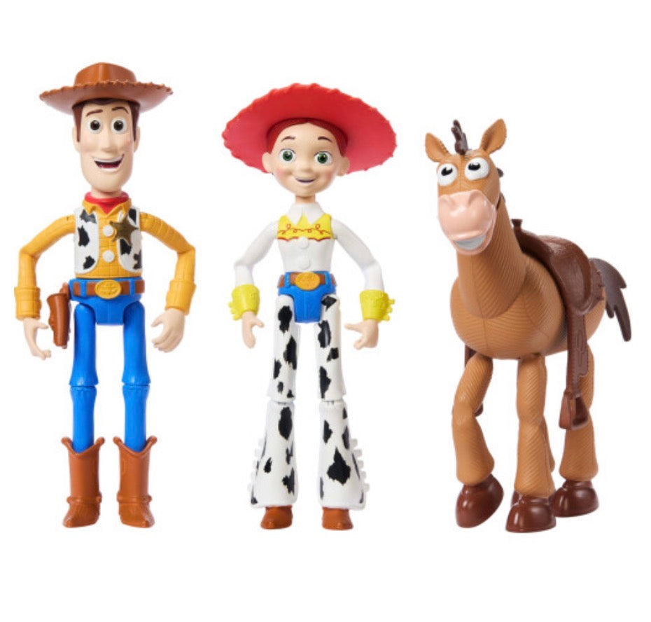 Toy Story 3-Pack of Woody Jessie & Bullseye 4-inch Authentic Figures Collectibles
