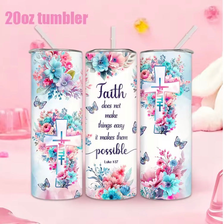 20oz straw water bottle, featuring a design that makes the impossible possible,