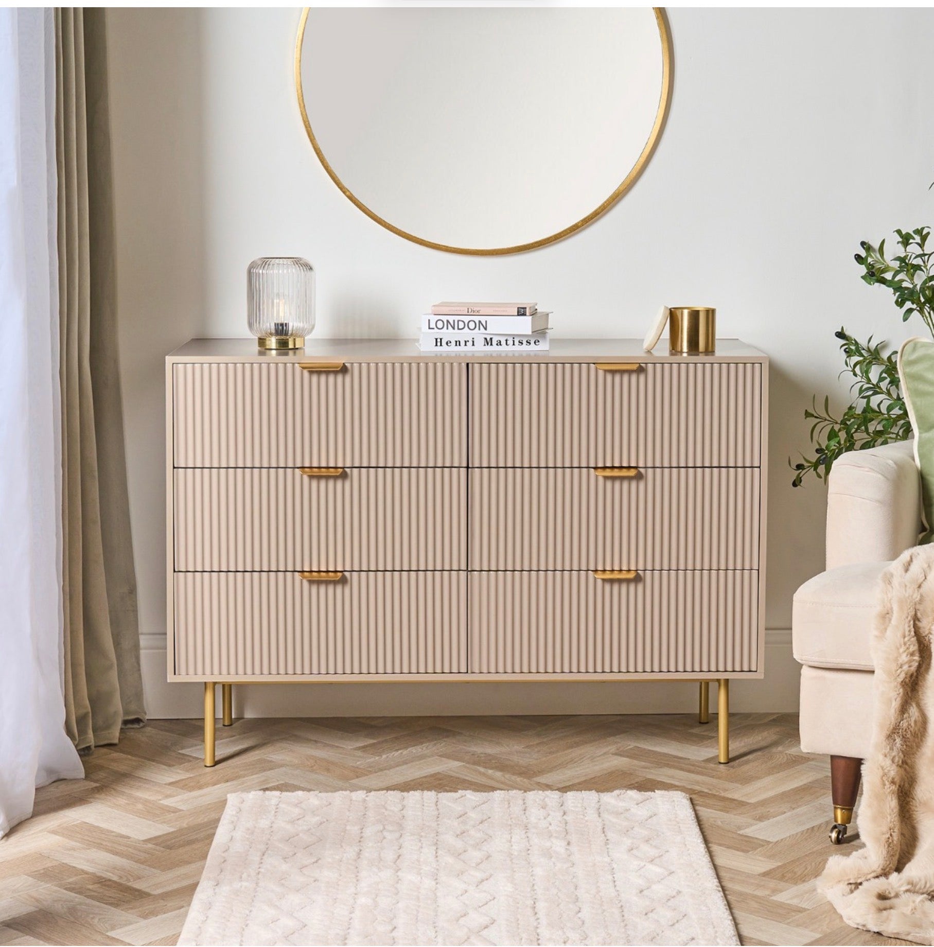Ribbed 6-Drawer Unit