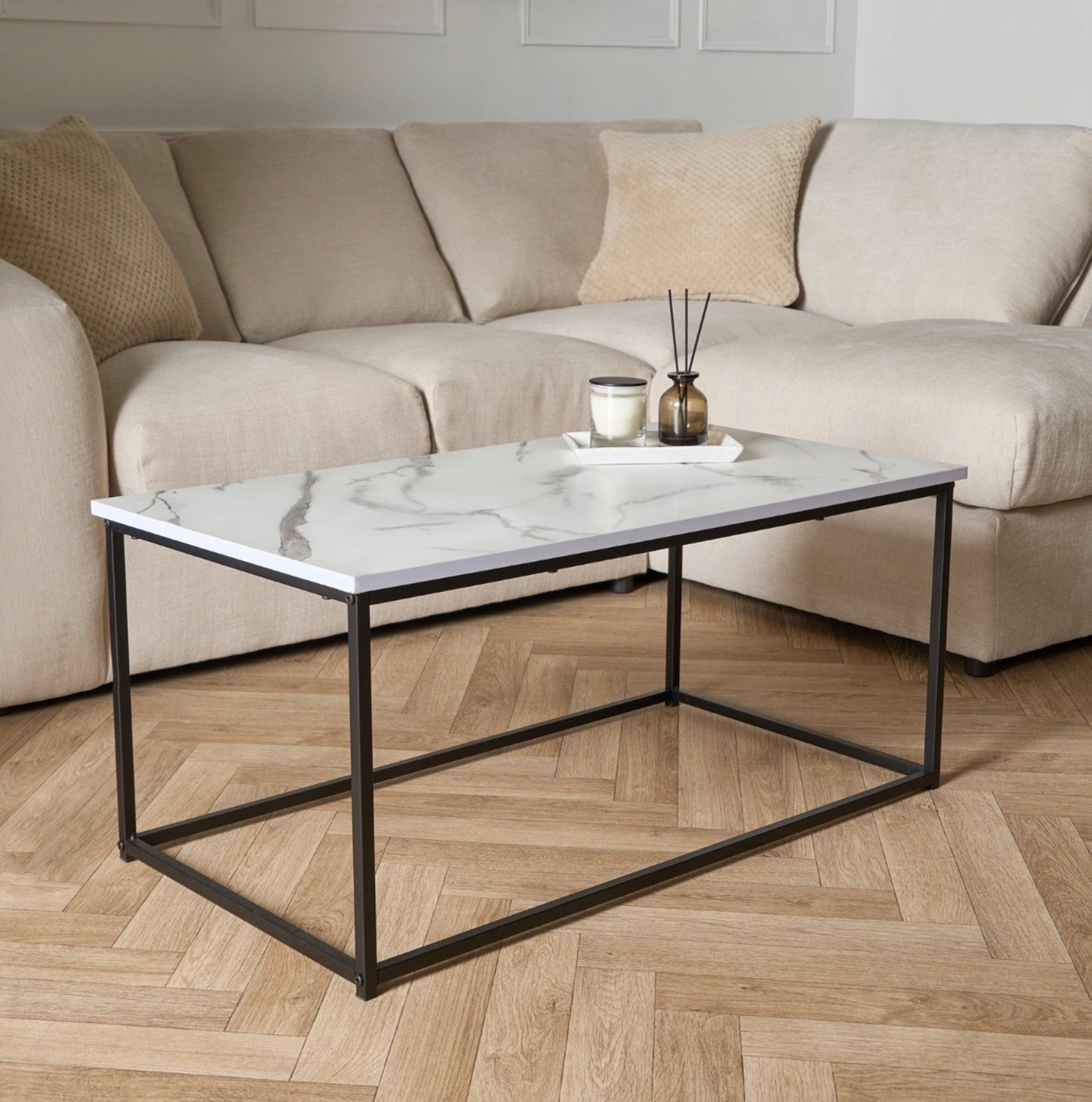 Manhattan Marble Effect Rectangle Coffee Table