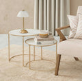 Manhattan Marble Effect Nest of 2 Round Side Tables