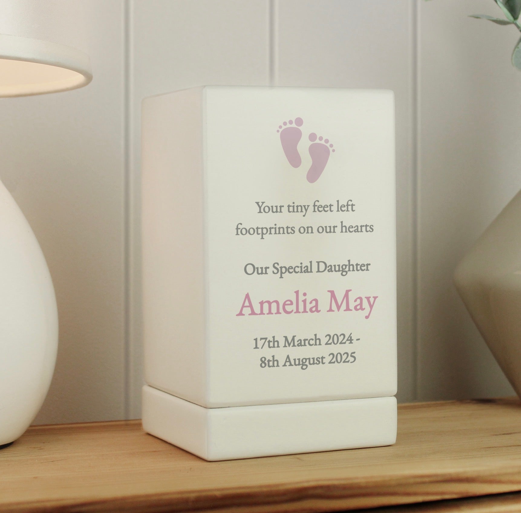 Personalised Baby Boy/Girl Small Wooden Urn