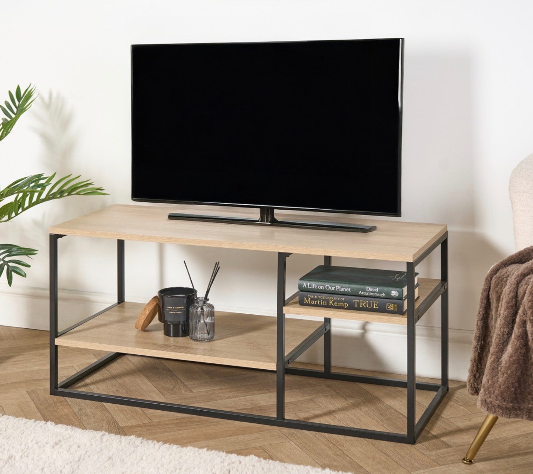 Tiered TV Unit - Natural Wood