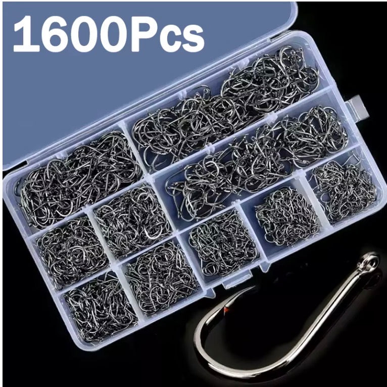 Fishing Hooks Carbon Steel Strong Sharp Silver Circle Fishhook