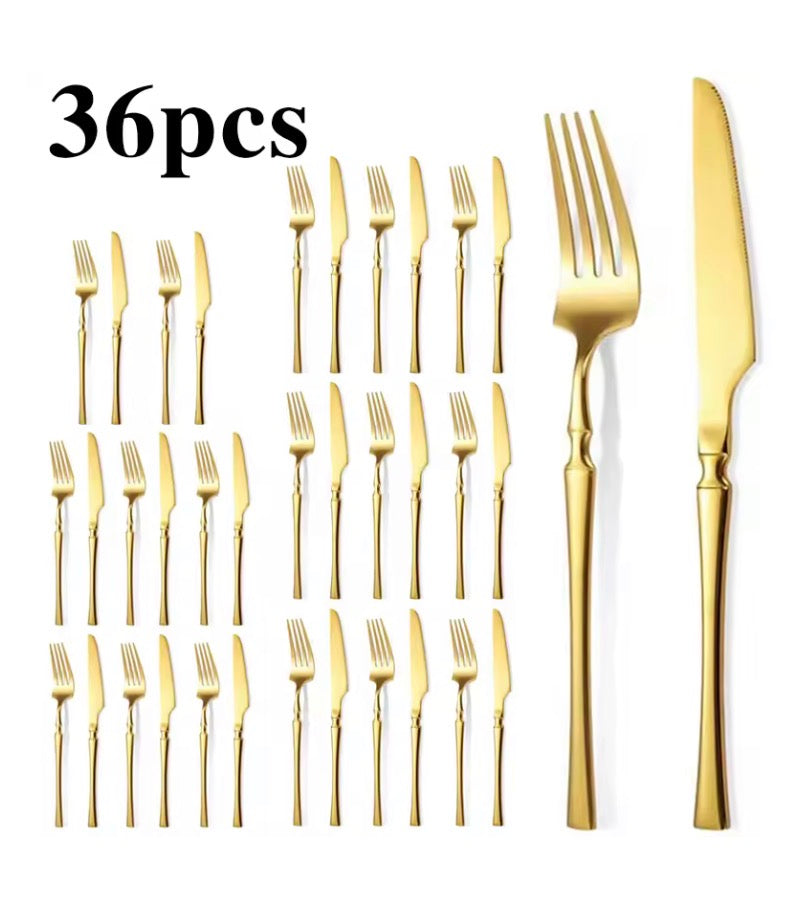 12/24/36pcs stainless steel tableware set