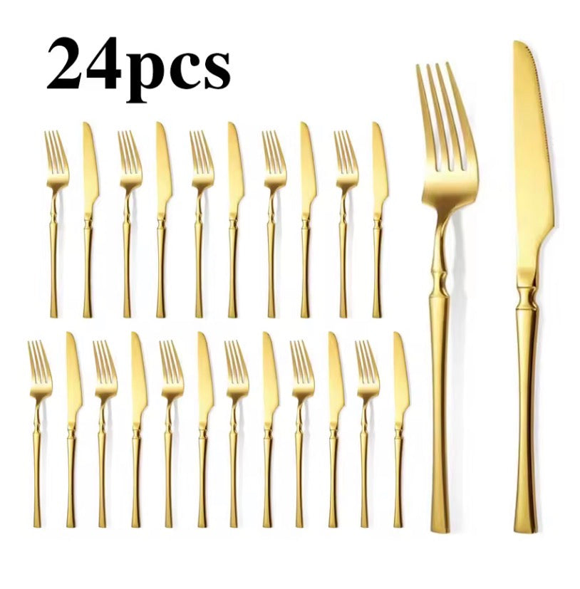 12/24/36pcs stainless steel tableware set