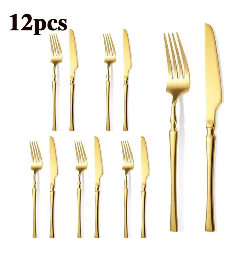 12/24/36pcs stainless steel tableware set