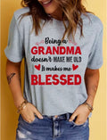 Blessed Grandma Print T-Shirt