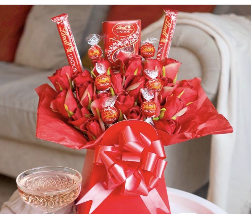 Luxury Lindt Chocolate & Rose Bouquet