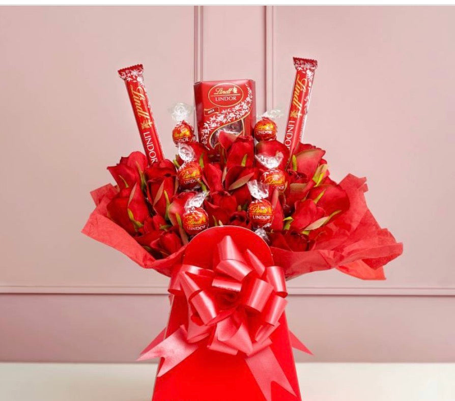 Luxury Lindt Chocolate & Rose Bouquet