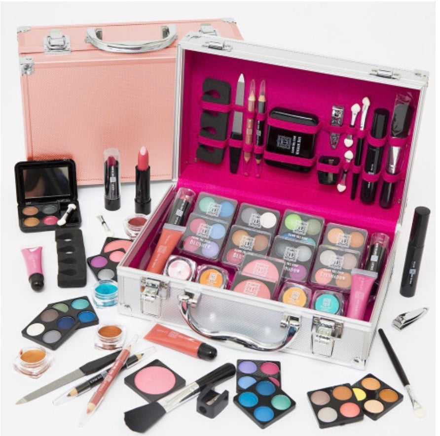 54pc Dawn Till Dusk Makeup Set & Rose Gold Vanity Case