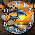 Dolphin Sunset Wall Clock
