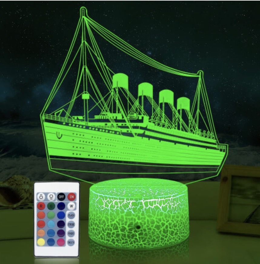 Titanic Night Light For Kids 3D Illusion Ship