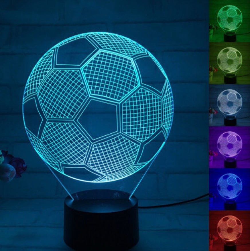 Multi-Colour Football. Cool Pattern 3D Led Night Light