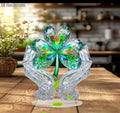 Glass Hands Four Leaf Clover