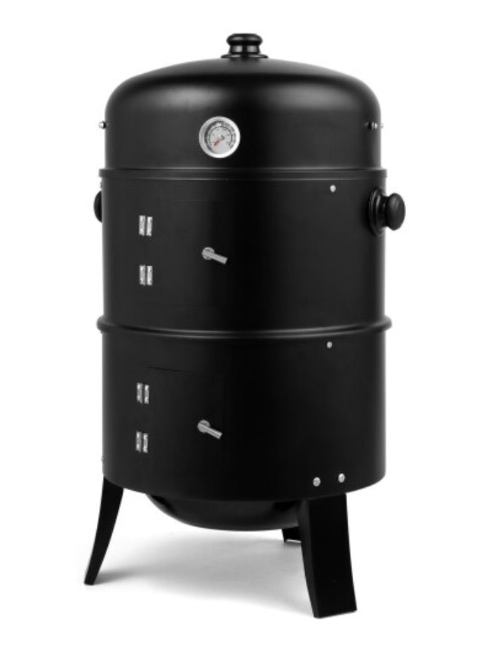 3 in 1 Temperature Display BBQ Grill Charcoal Smoker