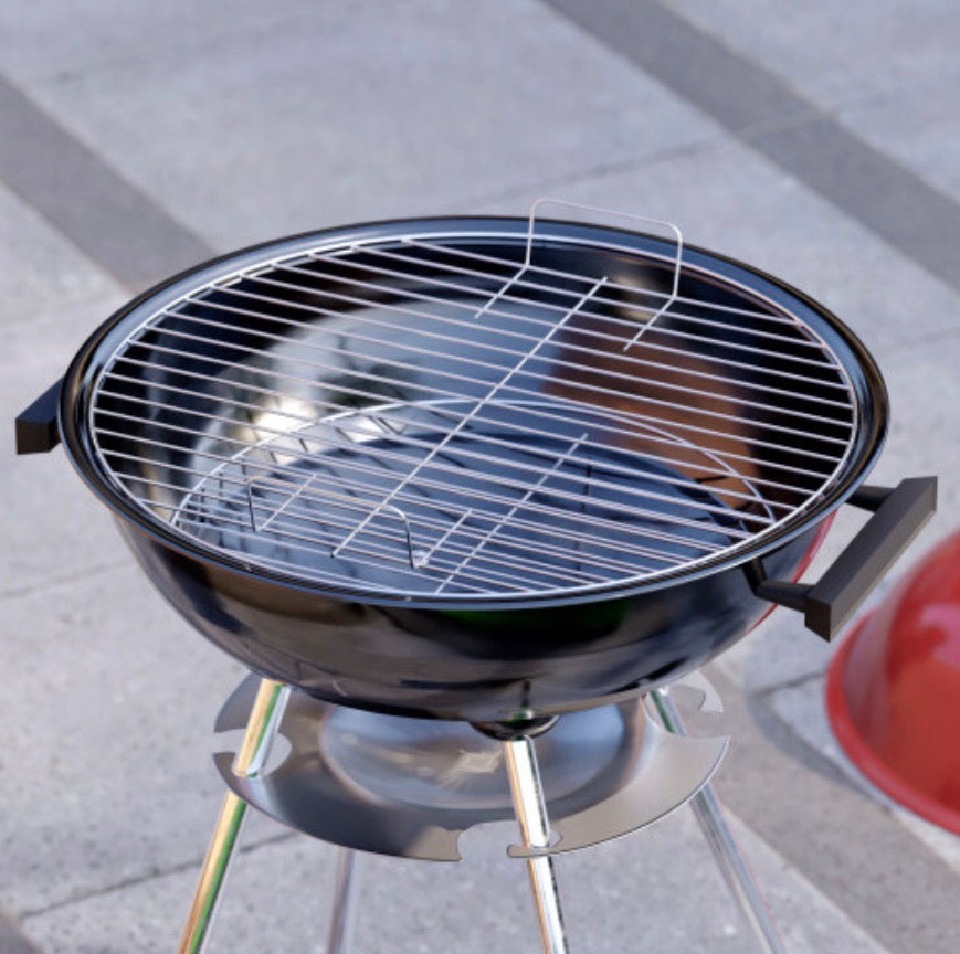 (Red & Black) Memphis Freestanding Kettle Grill BBQ