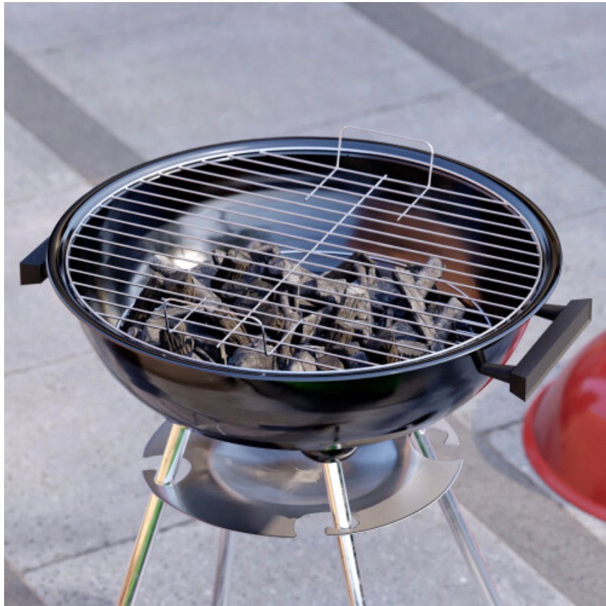 (Red & Black) Memphis Freestanding Kettle Grill BBQ