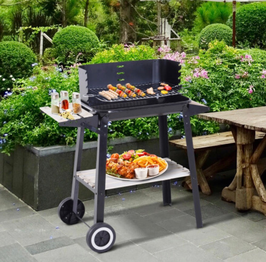 Outsunny Charcoal BBQ Grill Trolley Barbecue