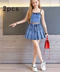 Girls 2-Piece Faux Denim Outfit