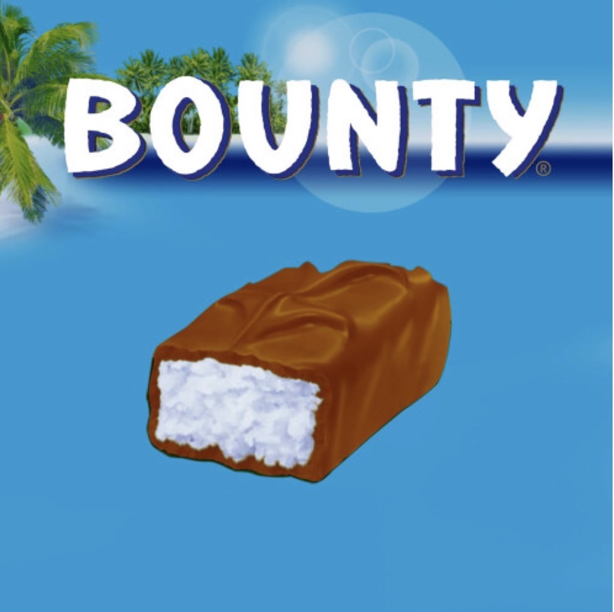 Bounty Coconut & Milk Chocolate Box, Bulk Chocolate Bars, Duo, 24 x 57g
