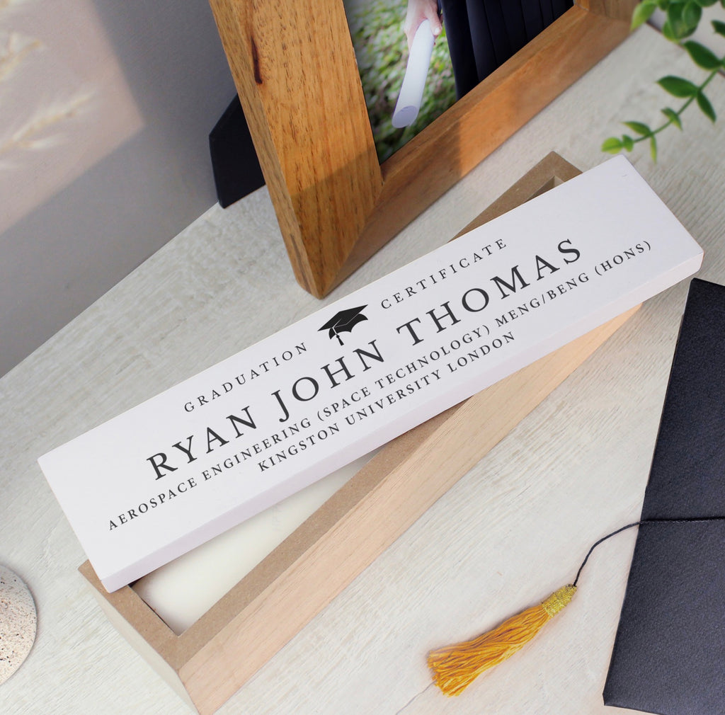 Personalised Graduation Wooden Certificate Holder