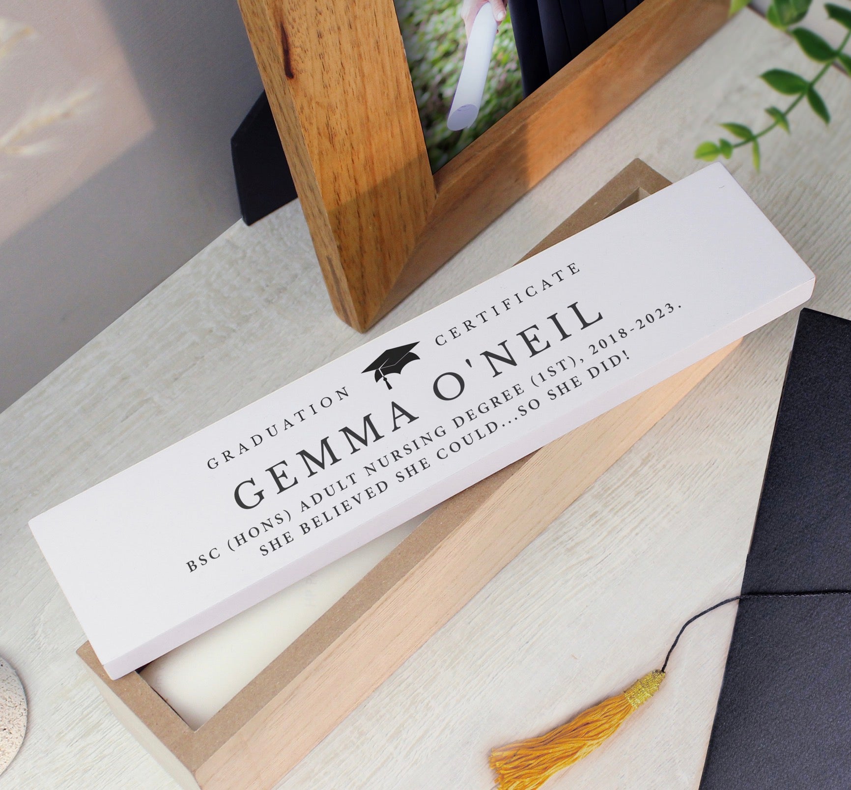 Personalised Graduation Wooden Certificate Holder