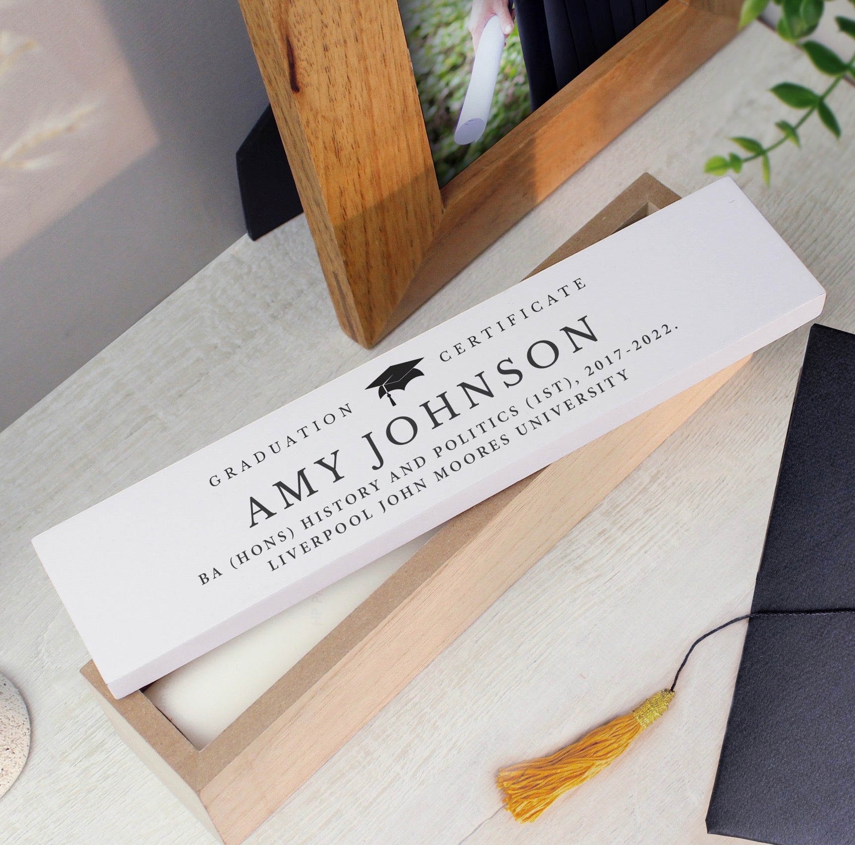 Personalised Graduation Wooden Certificate Holder