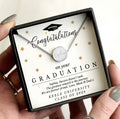 Personalised Graduation Sentiment Silver Tone Necklace and Box