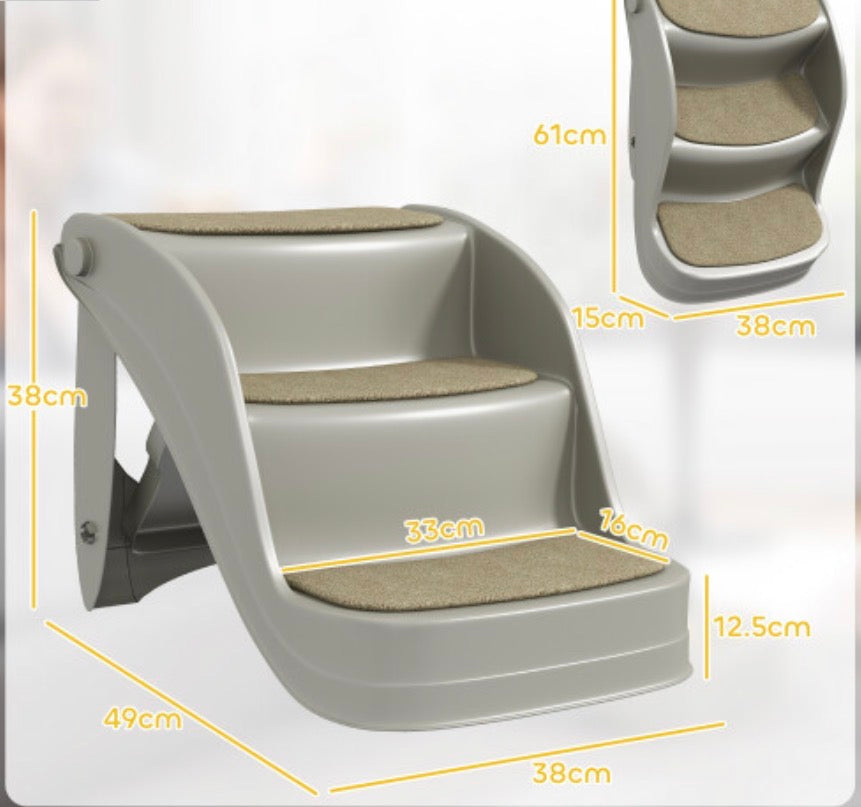 PawHut Foldable Pet Stairs 3 Steps
