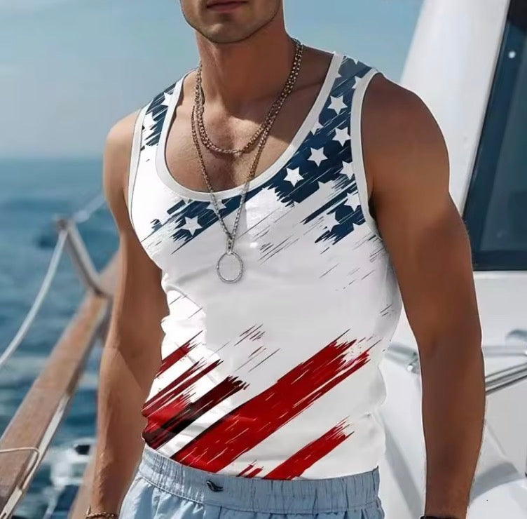 America Flag 3D Print Tank Tops