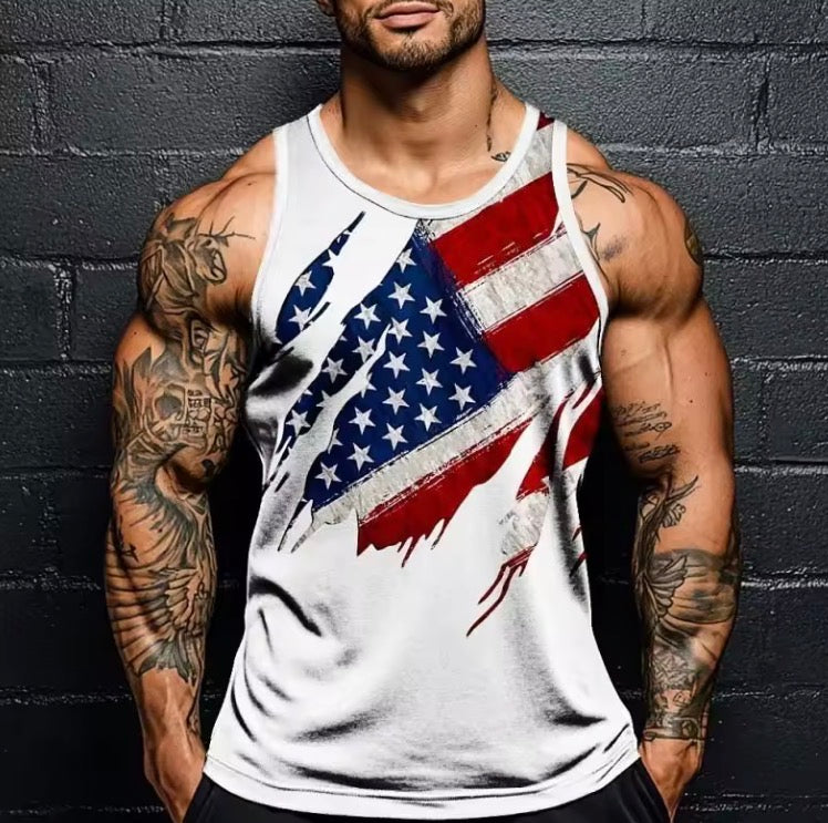 America Flag 3D Print Tank Tops