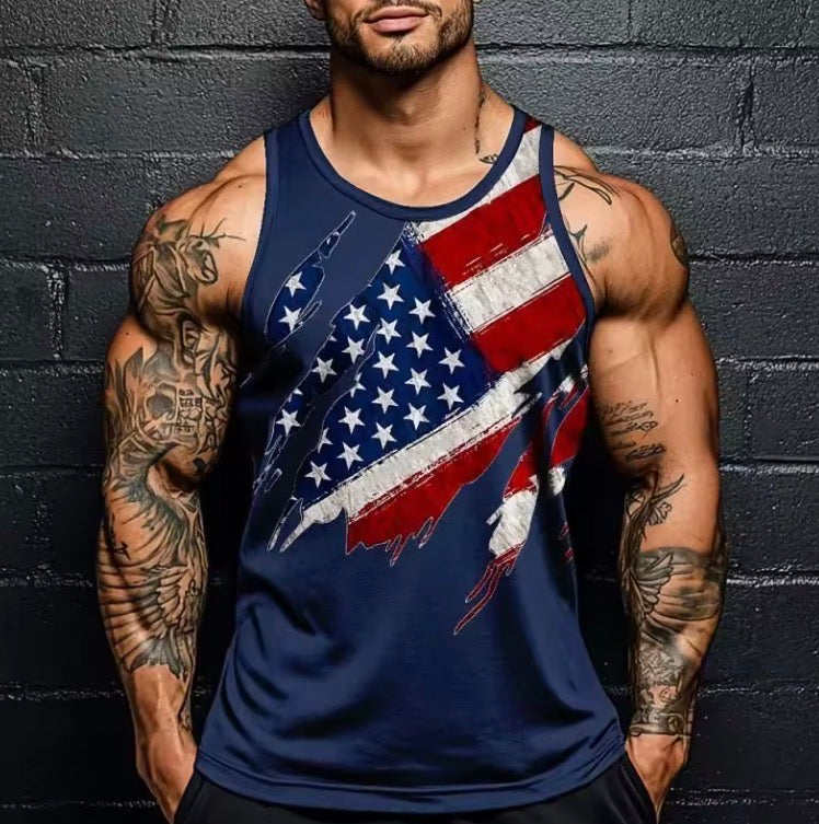 America Flag 3D Print Tank Tops