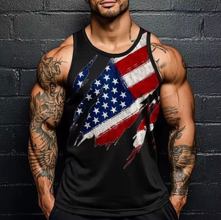 America Flag 3D Print Tank Tops