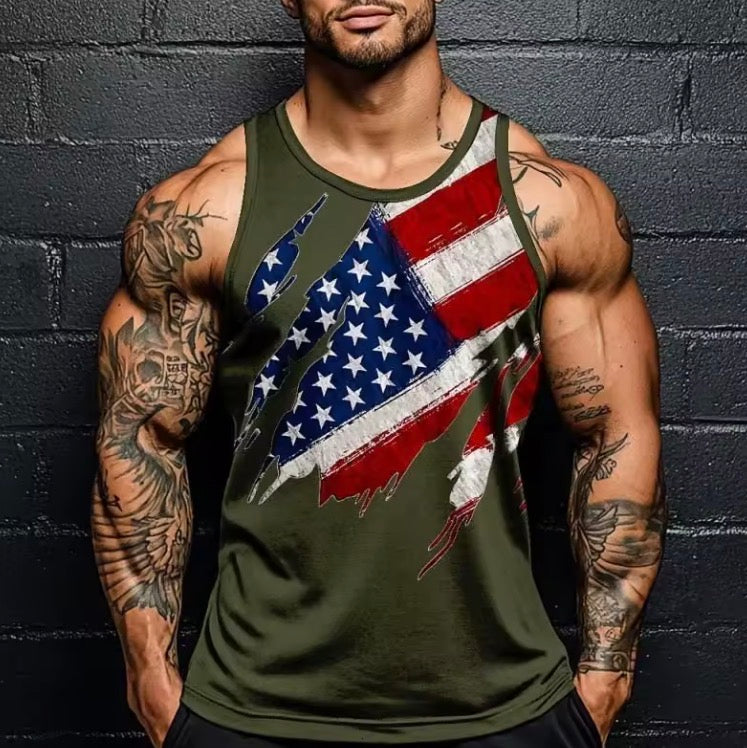 America Flag 3D Print Tank Tops