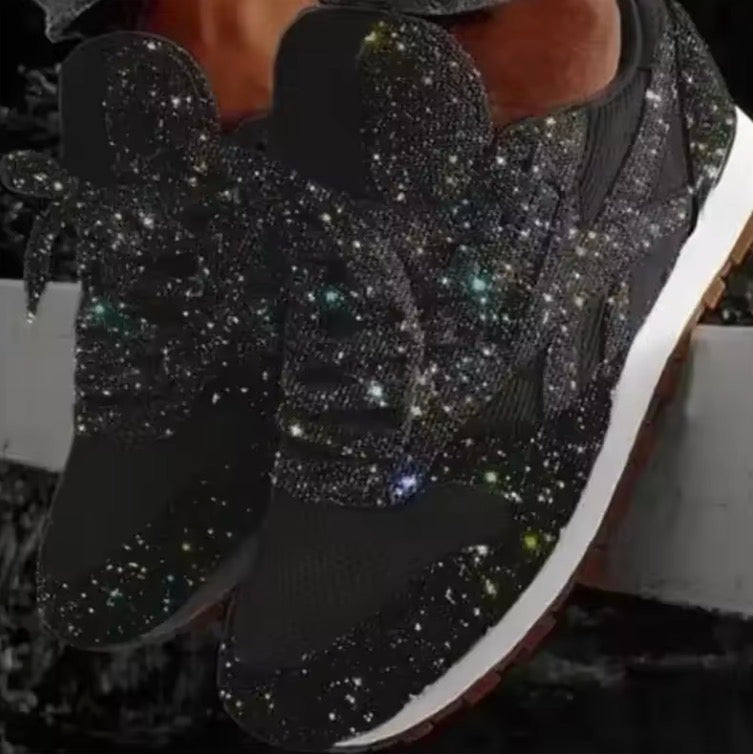 Women Flat Sneakers Casual Bling