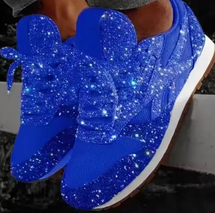 Women Flat Sneakers Casual Bling