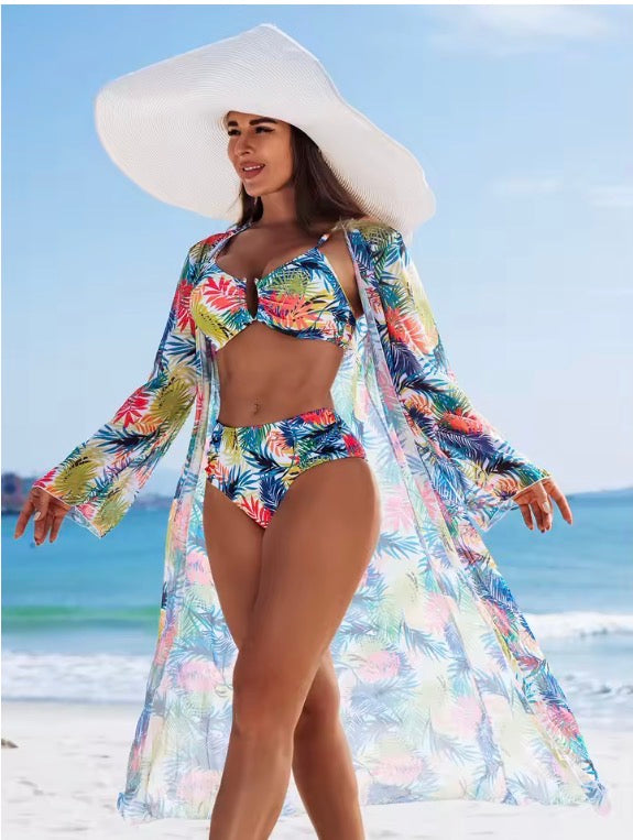 Sexy High-end Women's Swimsuit Bikini Three Piece Set